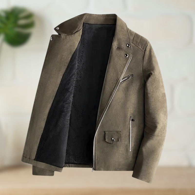 Theo – Lederjacke Mit Fleecefutter