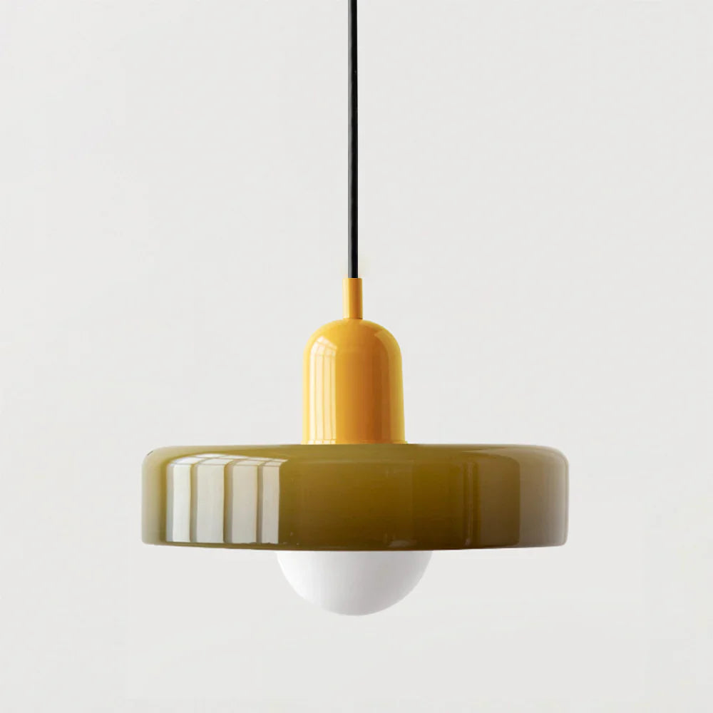 Bauhuis Hanglamp in Gekleurd Glas