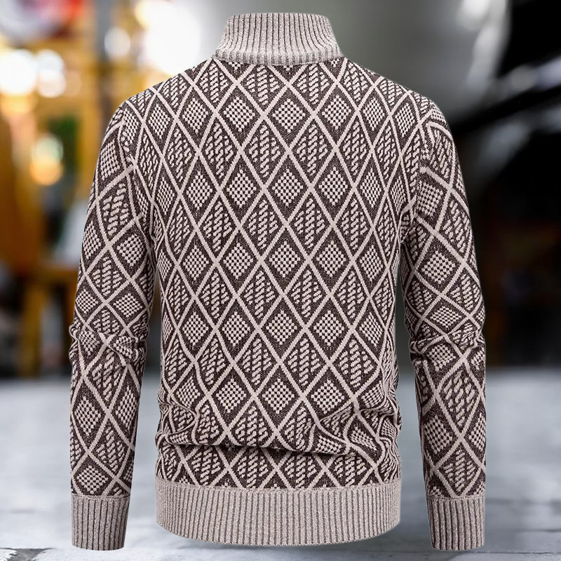 Lorian – Reißverschluss Warmer dickem Fleece Strickjacke