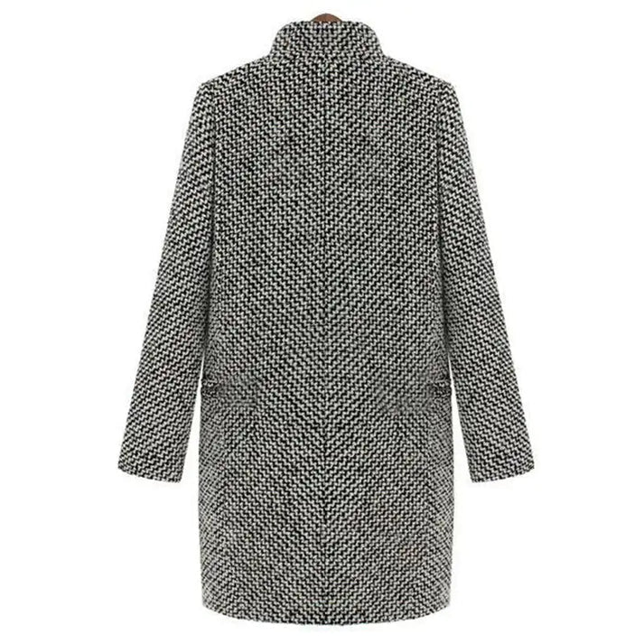 Konstanze - Elegantie en Comfort Lange Houndstooth Jas