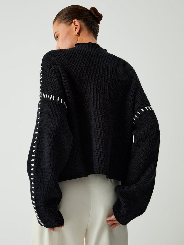 Marcella – Rollkragenpullover Mit Piqué-Stich