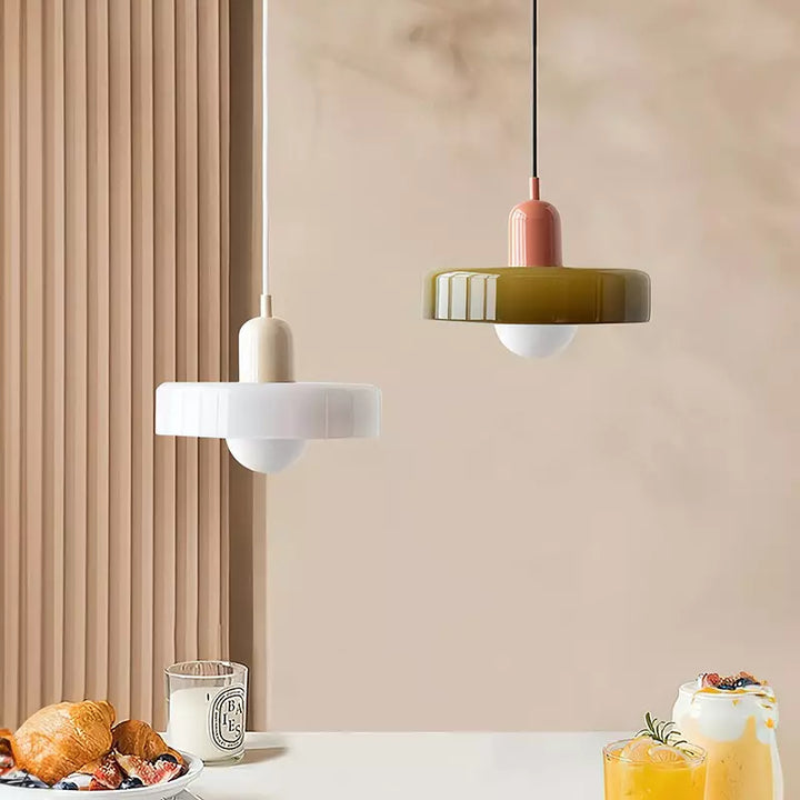 Bauhuis Hanglamp in Gekleurd Glas