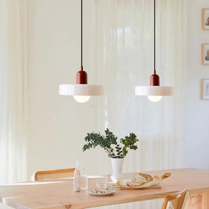 Bauhuis Hanglamp in Gekleurd Glas