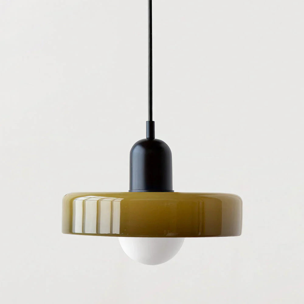 Bauhuis Hanglamp in Gekleurd Glas