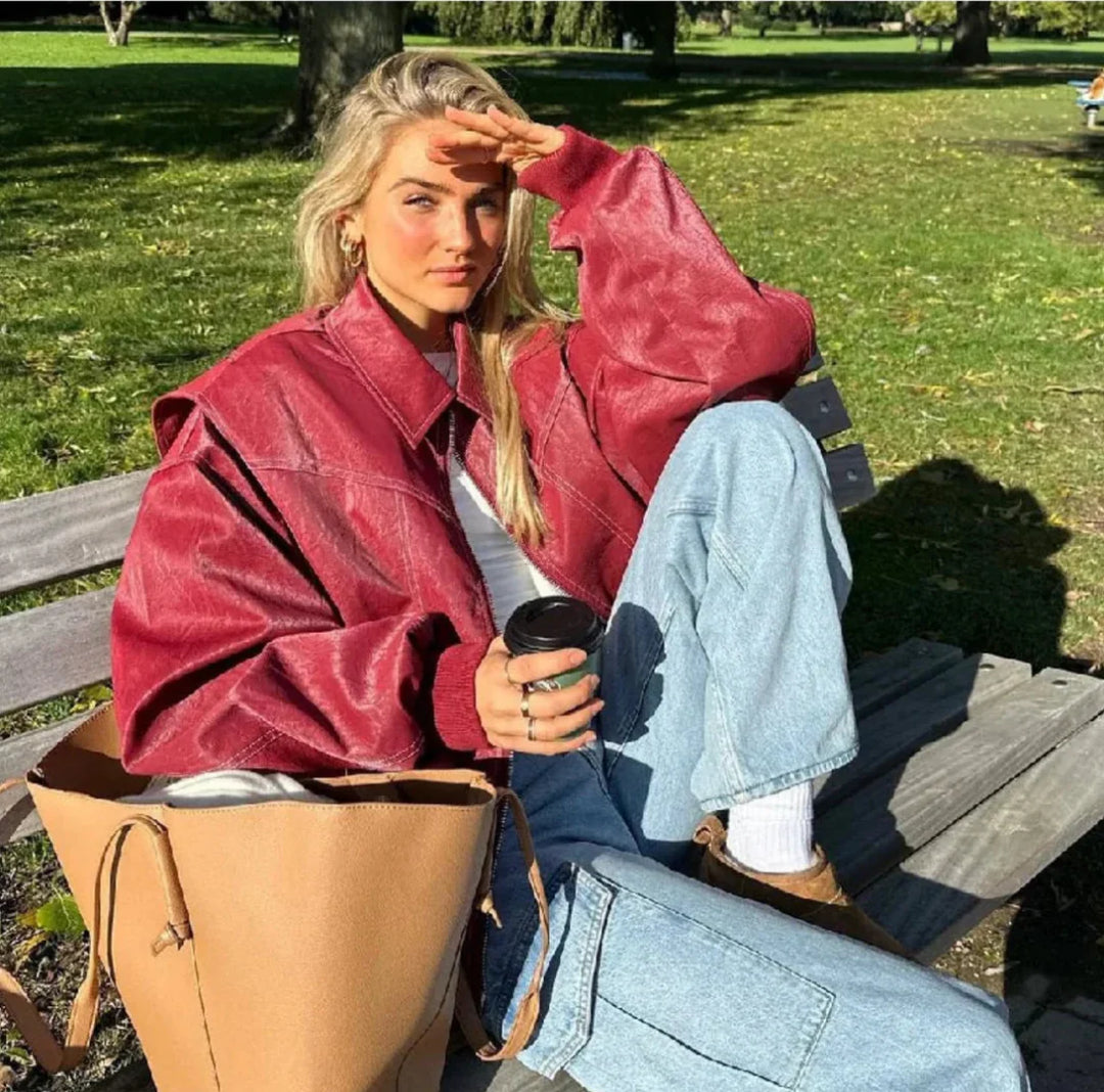 Antonia - Oversized Leren Jas