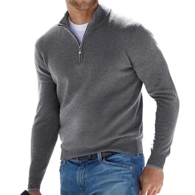 EGEO - Herren Basic Pulli mit Reißverschluss