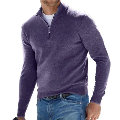 EGEO - Herren Basic Pulli mit Reißverschluss