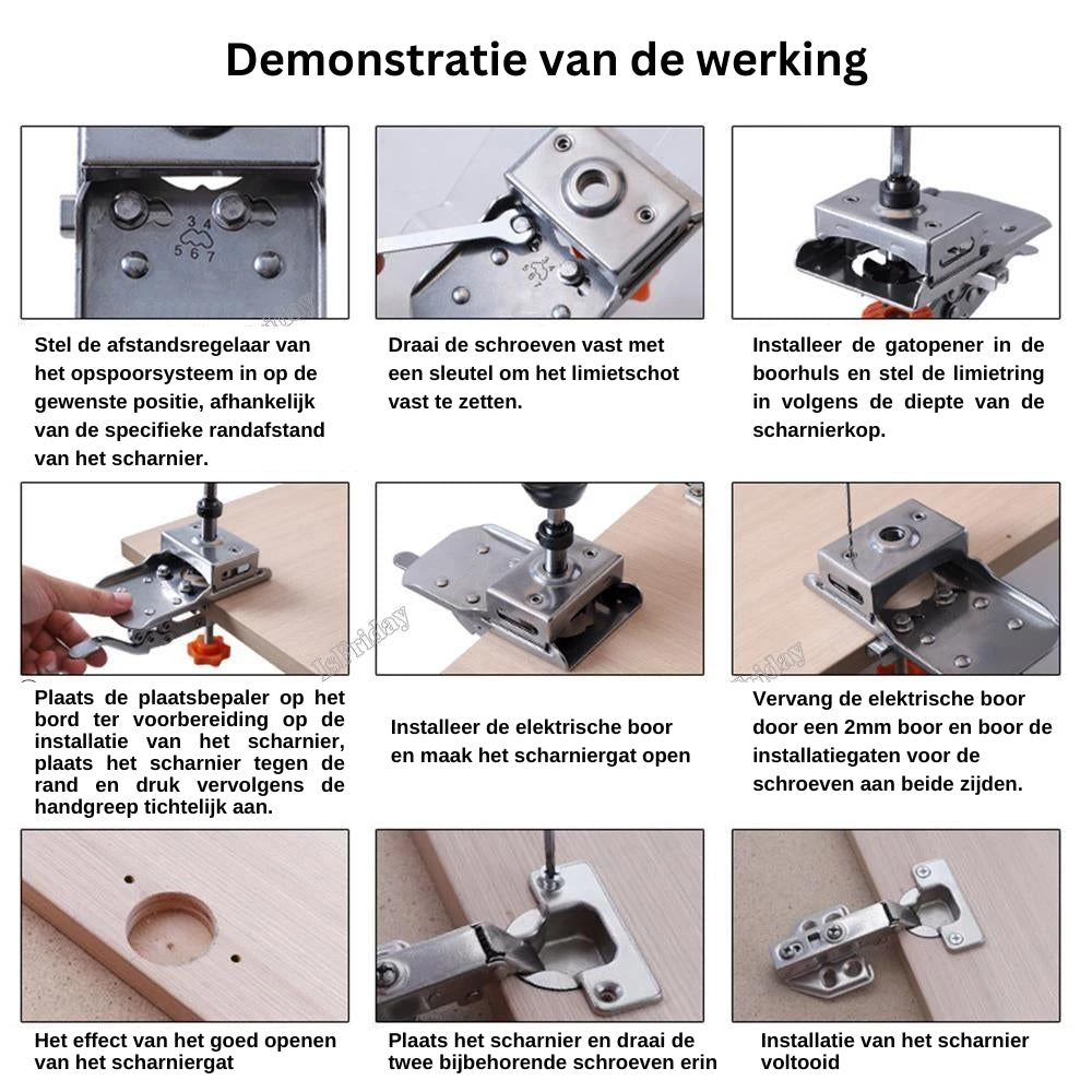 FlexiHinge - Verstelbaar Scharniergatapparaat