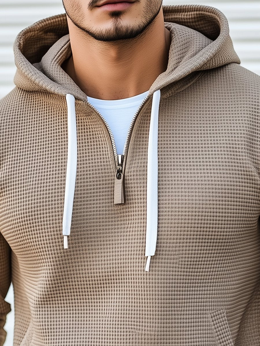 Valtin – Stilvoller Waffel Langarm Kapuzenpullover